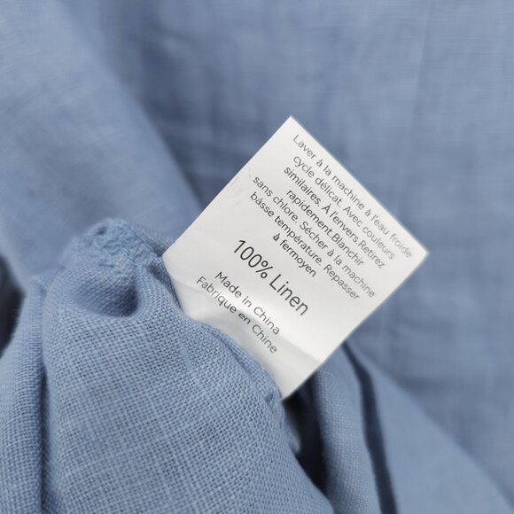 LINTICO 100% Linen Dillon Tunic Top Shirt  High Slit Powder Blue EUC Size MEDIUM - Picture 9 of 9
